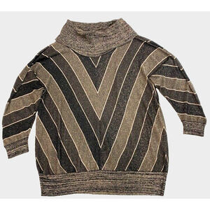 89th & Madison -Shimmery gold & black turtleneck formal Sweater -Women's size 2X